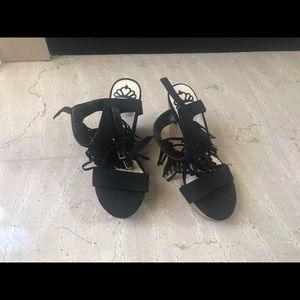 Black wedges sandals